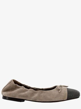 Brunello Cucinelli Monili Embellished Ballet Flats Beige Women’s EU 38/US 8